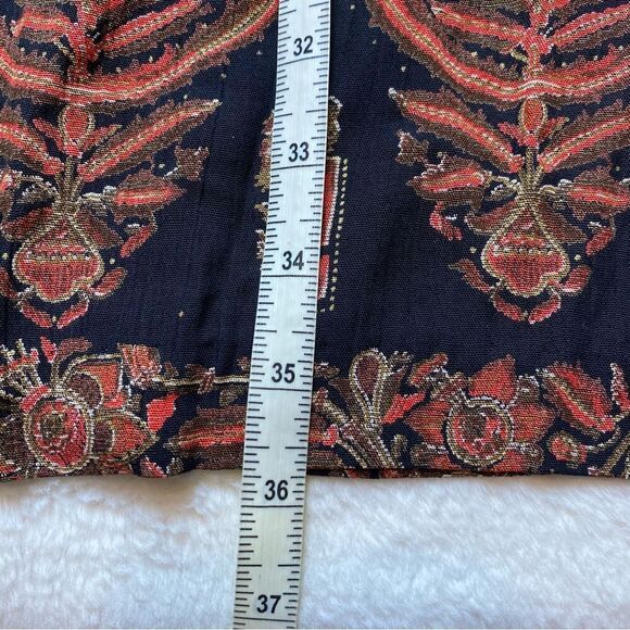 Fortina Vintage Floral Design Black Red Boho Skirt Size Medium - Picture 11 of 11